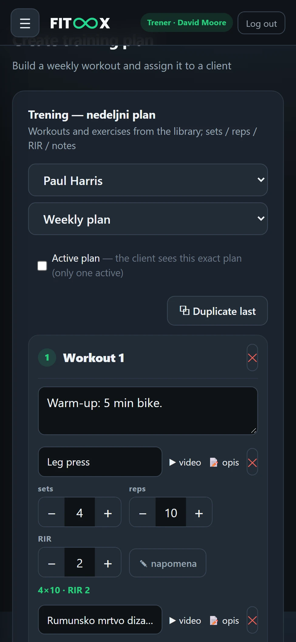 Building a training plan